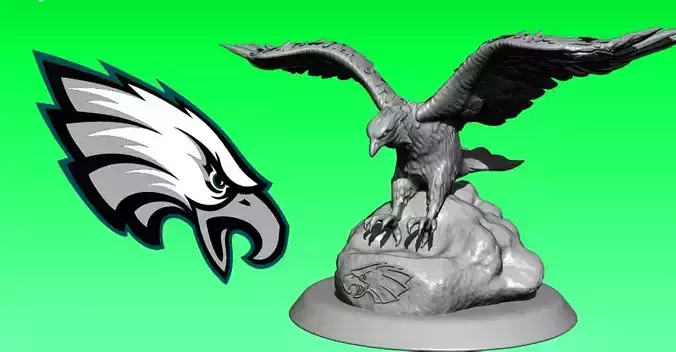 Statue The Philadelphia Eagles - NFC - CNC Wood 3D print model