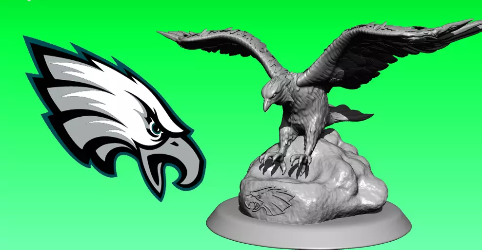 Statue The Philadelphia Eagles - NFC - CNC Wood 3D print model