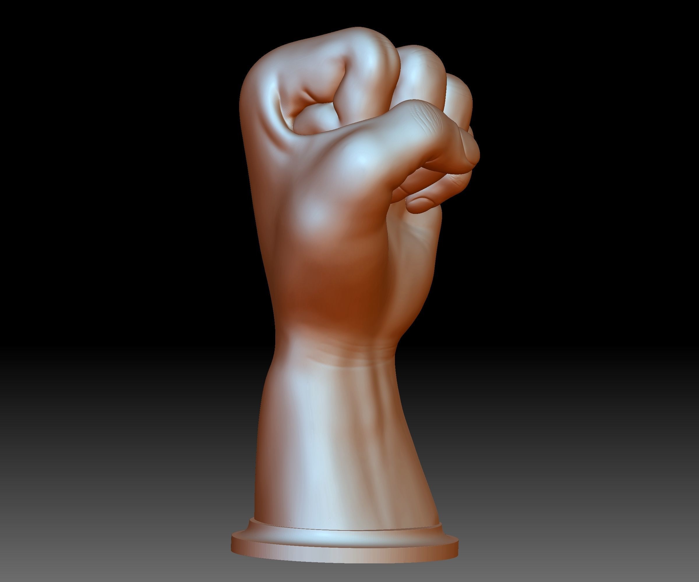 Fist hand gesture knuckle STL file 3D printable male 3D print model_5