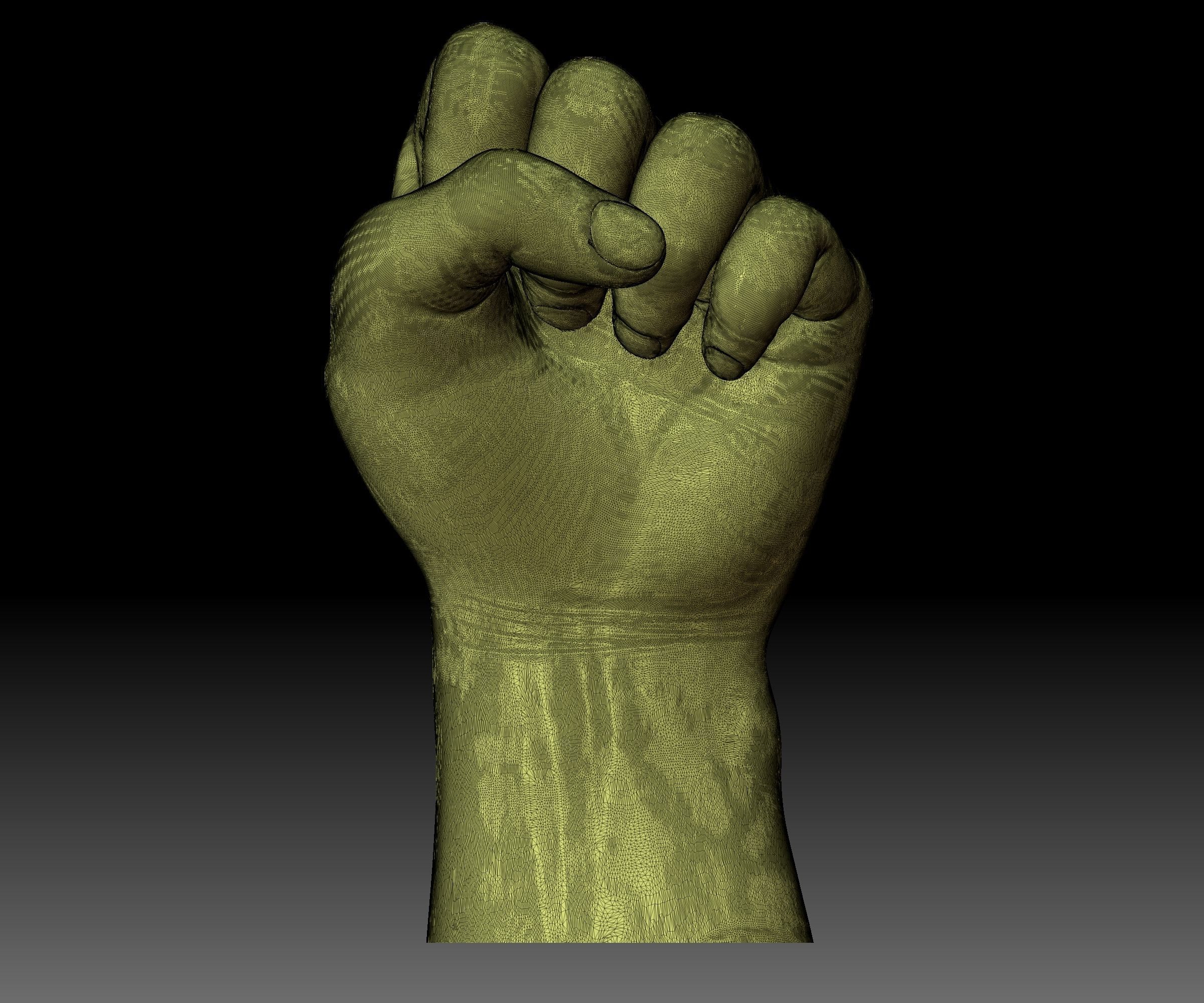 Fist hand gesture knuckle STL file 3D printable male 3D print model_7