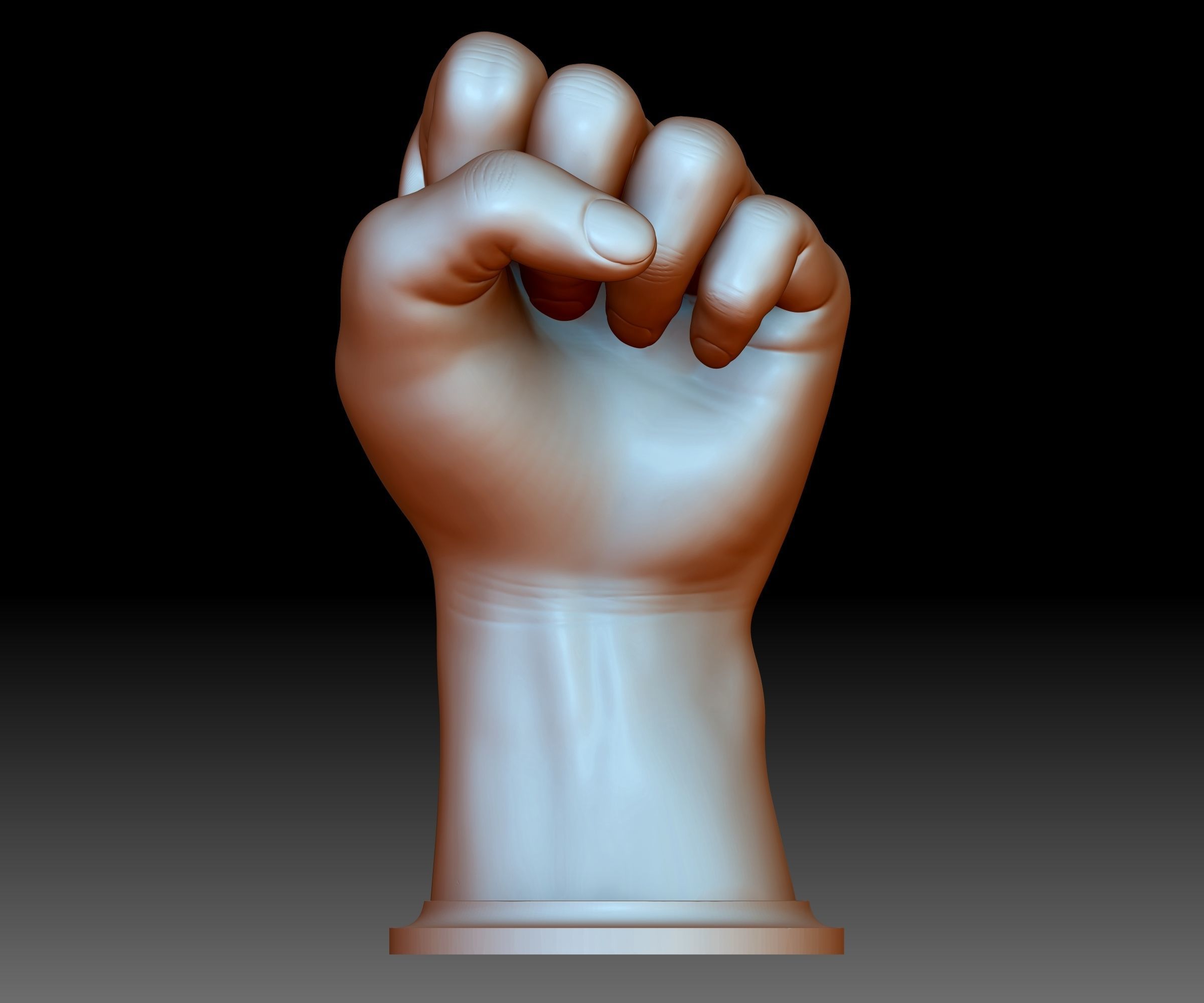 Fist hand gesture knuckle STL file 3D printable male 3D print model_4