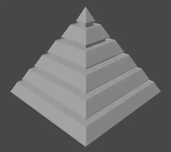Pyramid with Squared Spike Low-poly 3D model