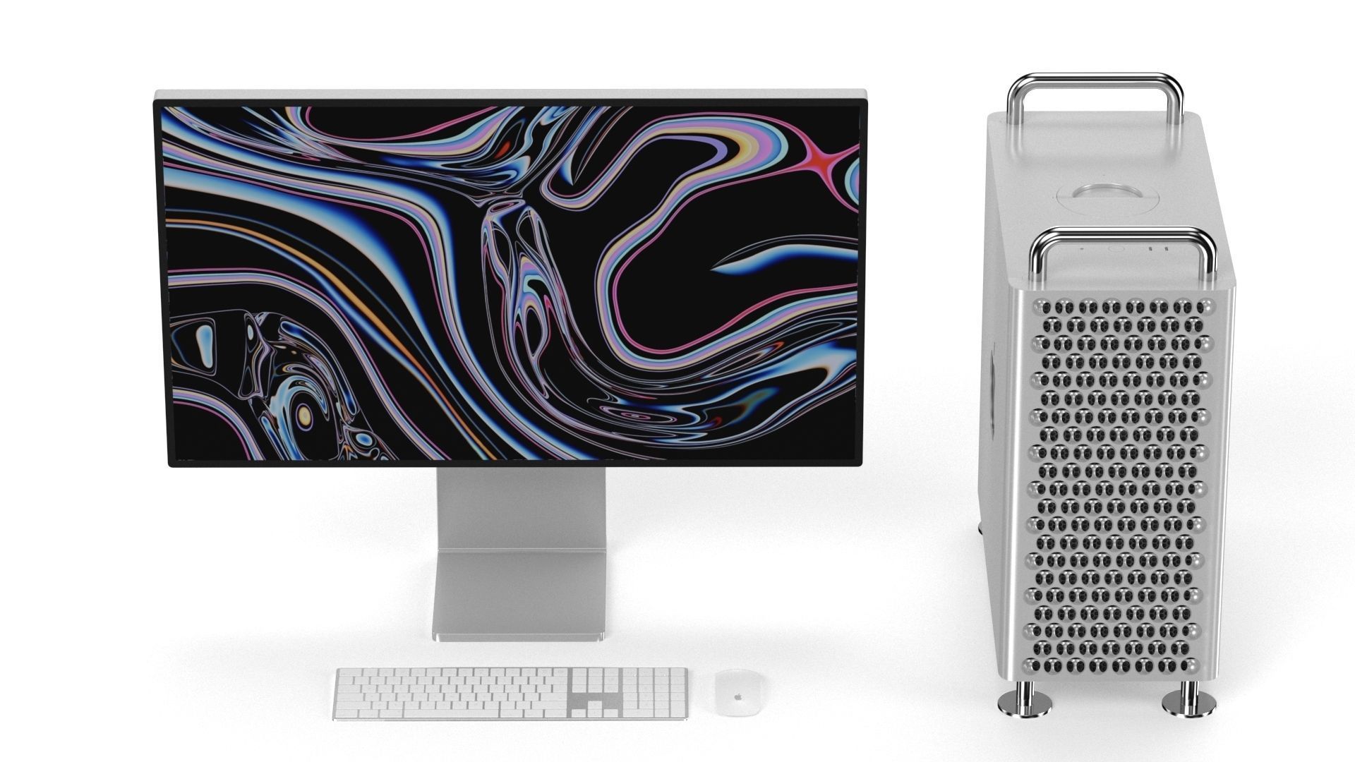Apple Mac Pro with Display XDR - Element 3D 3D model_1