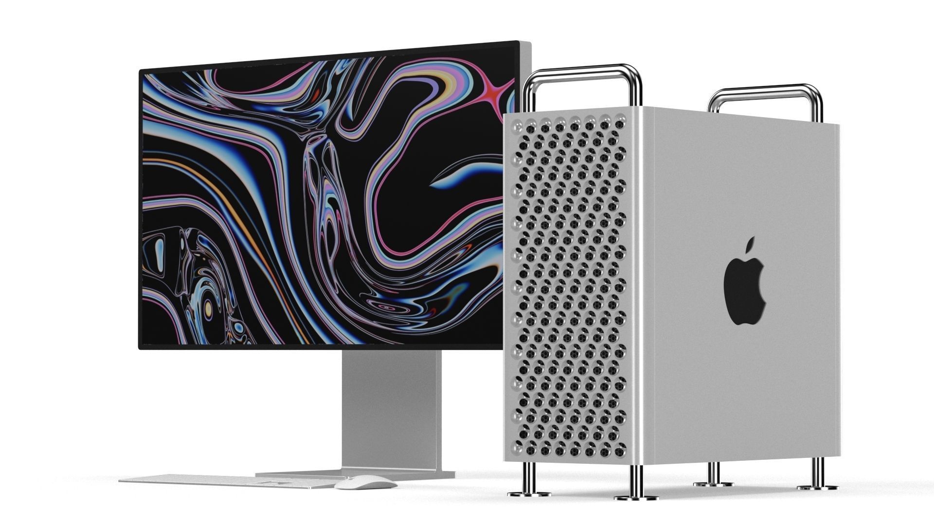 Apple Mac Pro with Display XDR - Element 3D 3D model_2