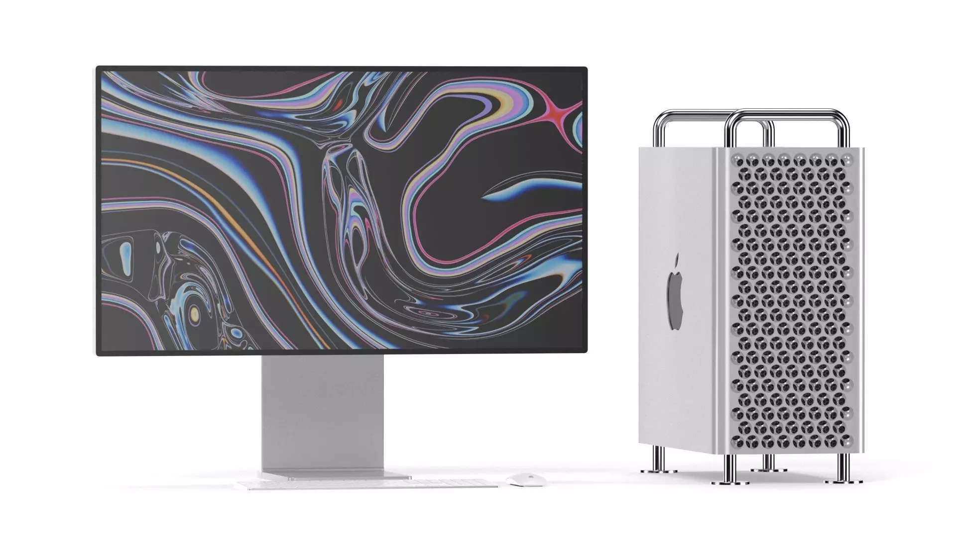 Apple Mac Pro with Display XDR - Element 3D 3D model_0
