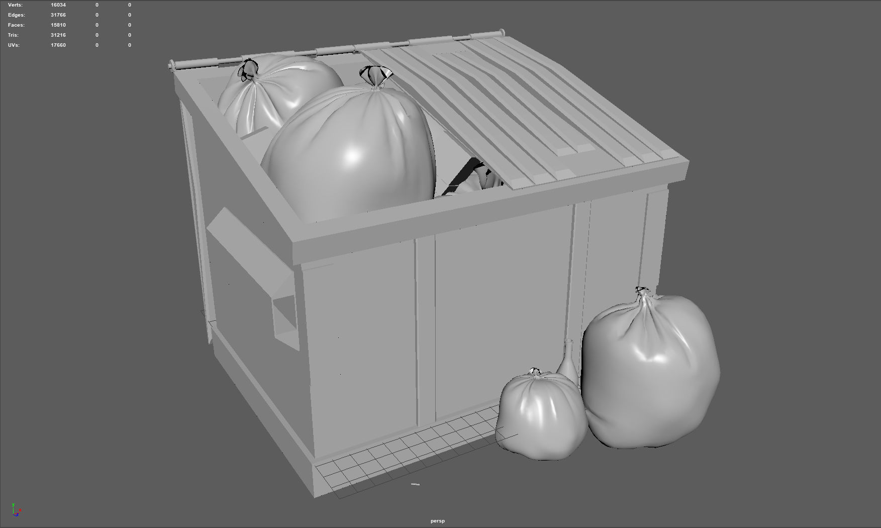Garbage Dumpster Low-poly 3D model_11
