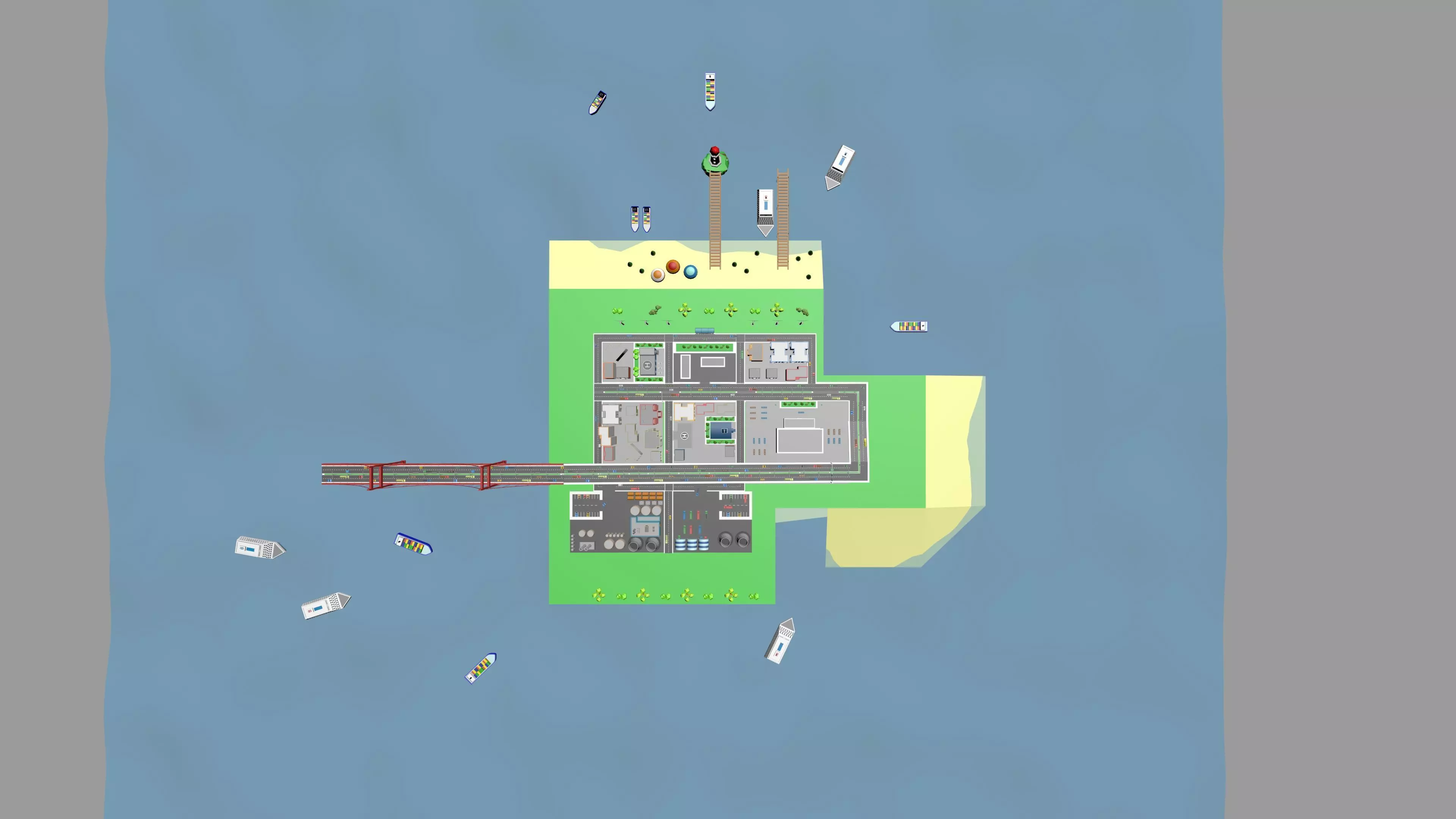 Low Poly mini City 3D model