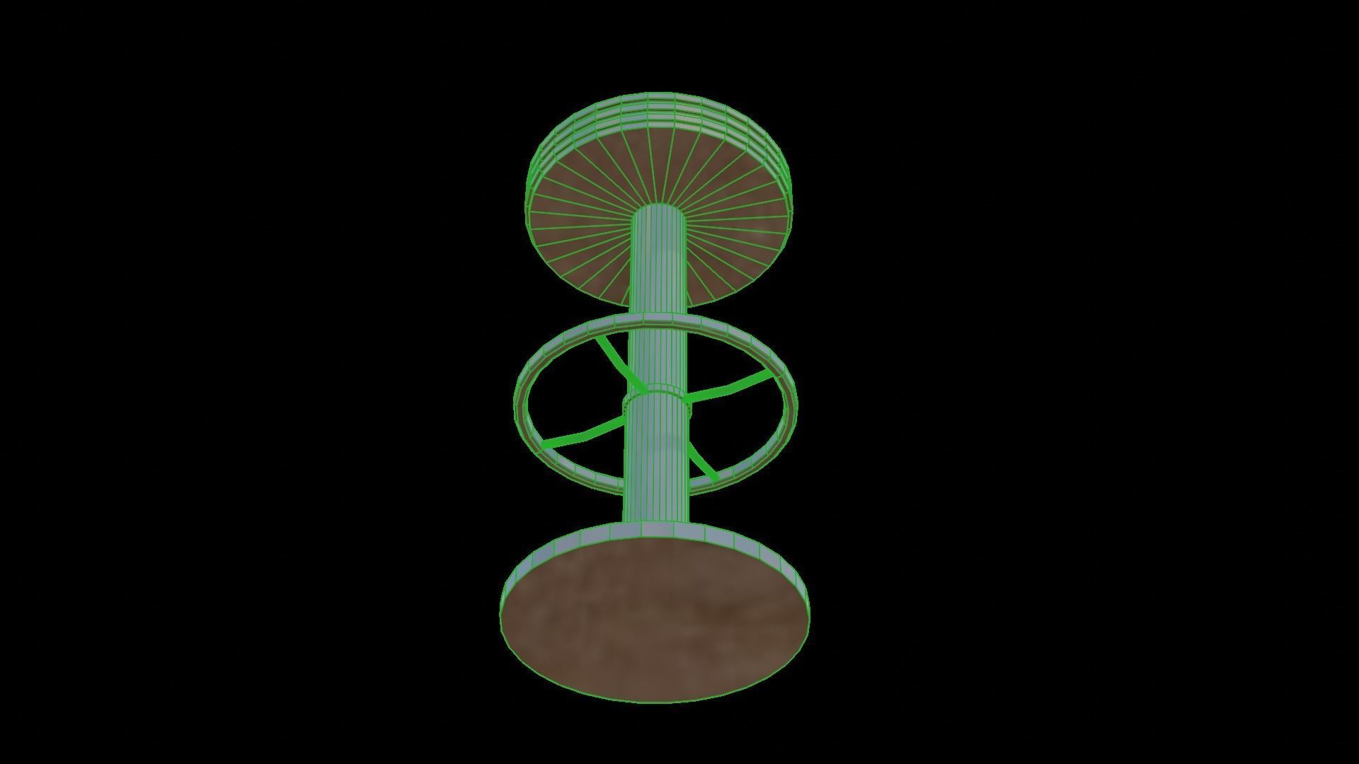 Diner Bar Stool Low-poly 3D model_5