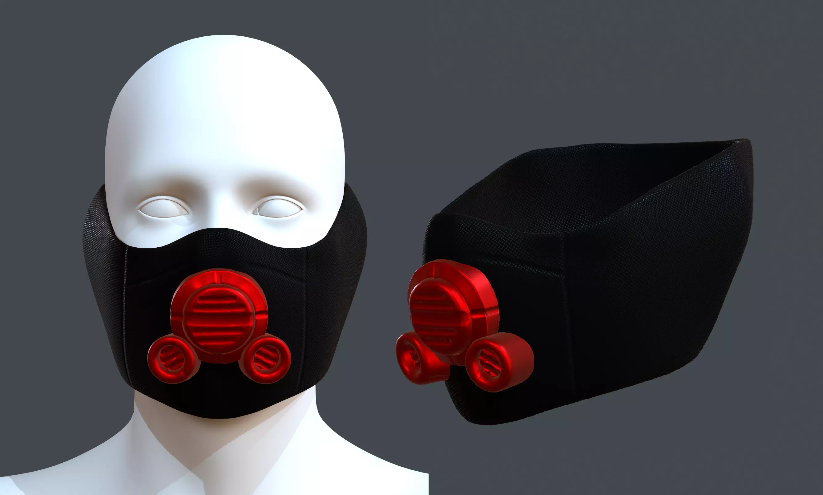 Gas mask helmet 3d model scifi Low-poly Low-poly 3D model_0