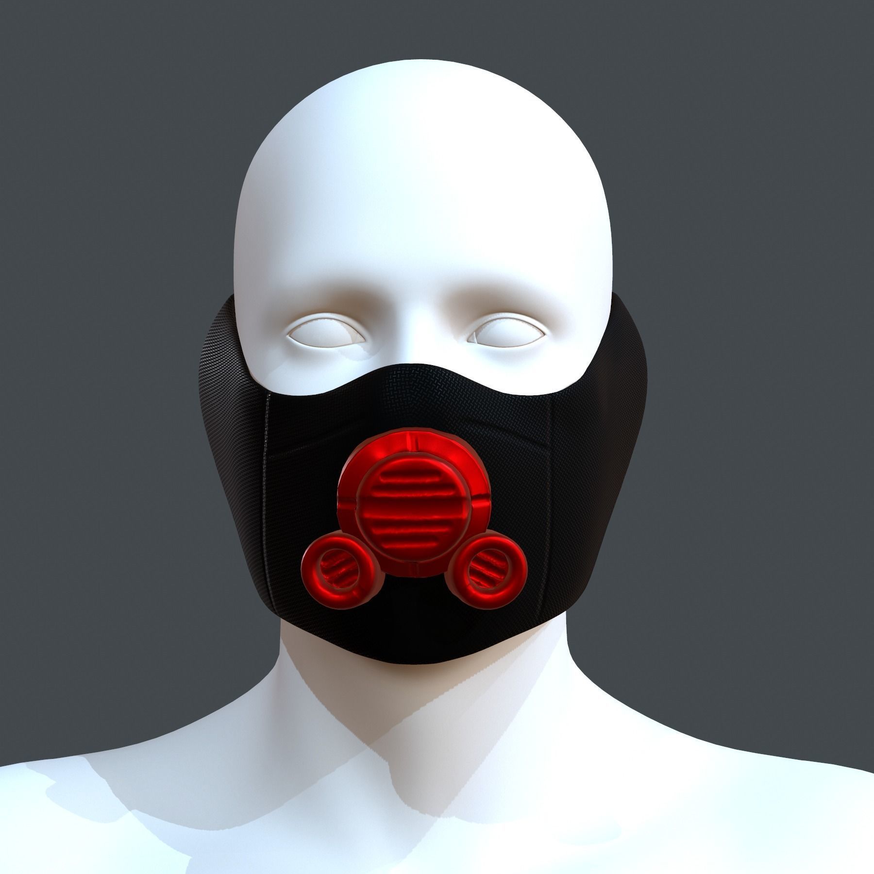 Gas mask helmet 3d model scifi Low-poly Low-poly 3D model_7