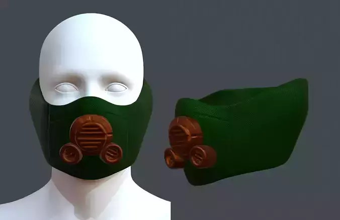 Gas mask respirator scifi futuristic Low-poly 3D model