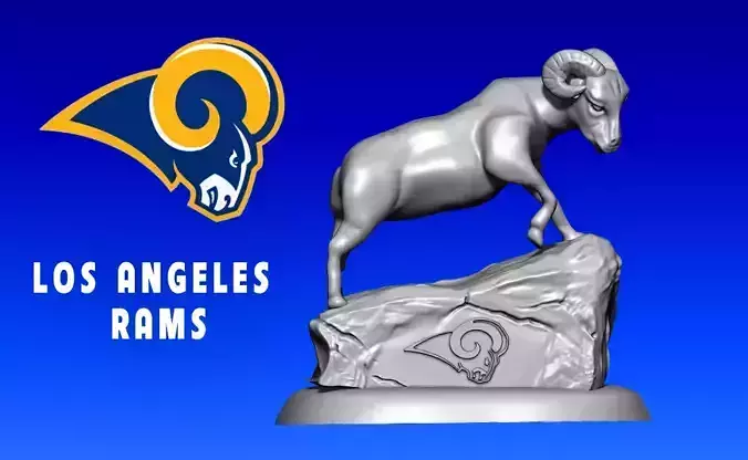 Icon Los Angeles Rams -  American football - CNC Wood 3D print model