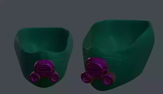 Gas mask respirator scifi futuristic Low-poly 3D model