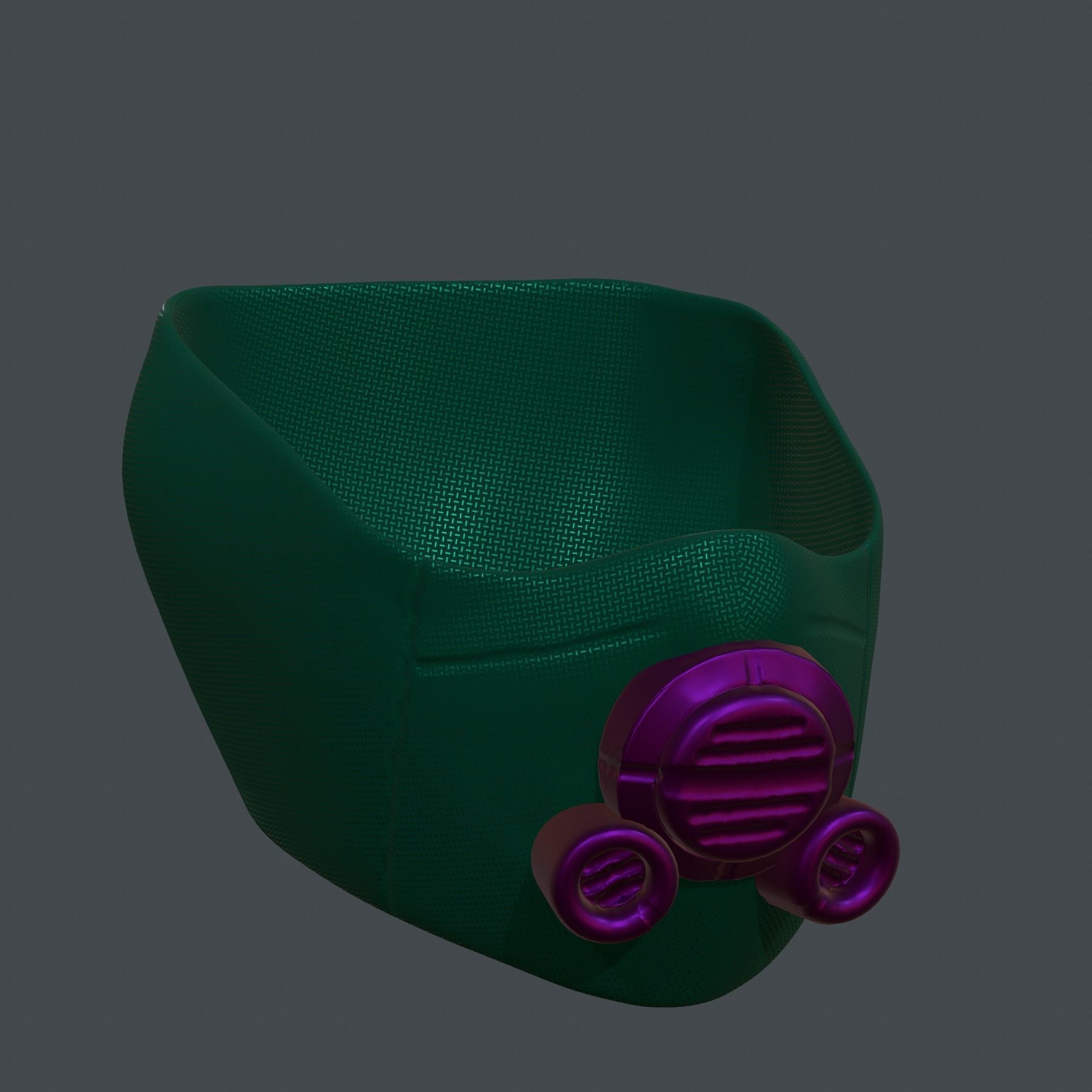Gas mask respirator scifi futuristic Low-poly 3D model Low-poly 3D model_3