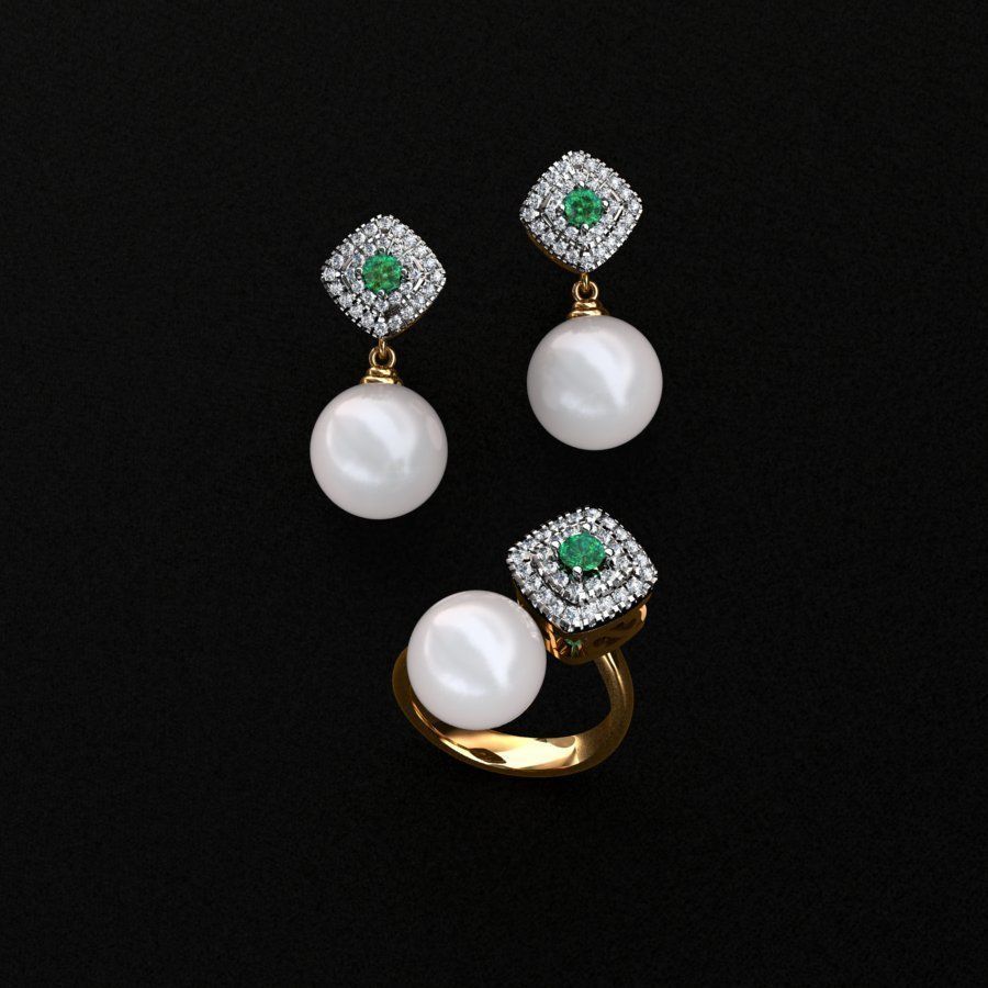 Ring and Earrings  3D print model_4