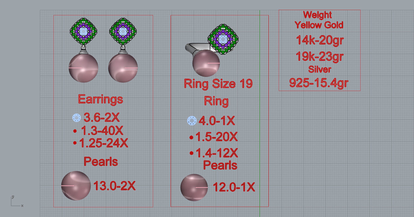 Ring and Earrings  3D print model_10
