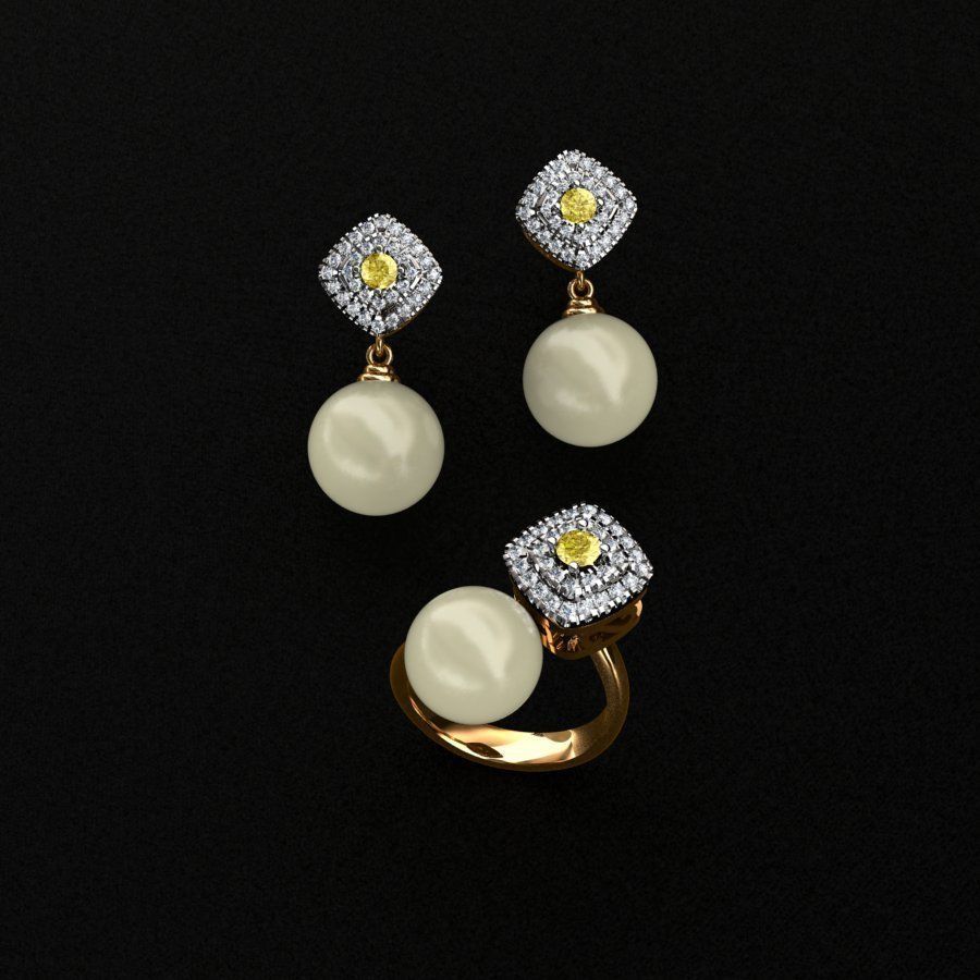 Ring and Earrings  3D print model_6