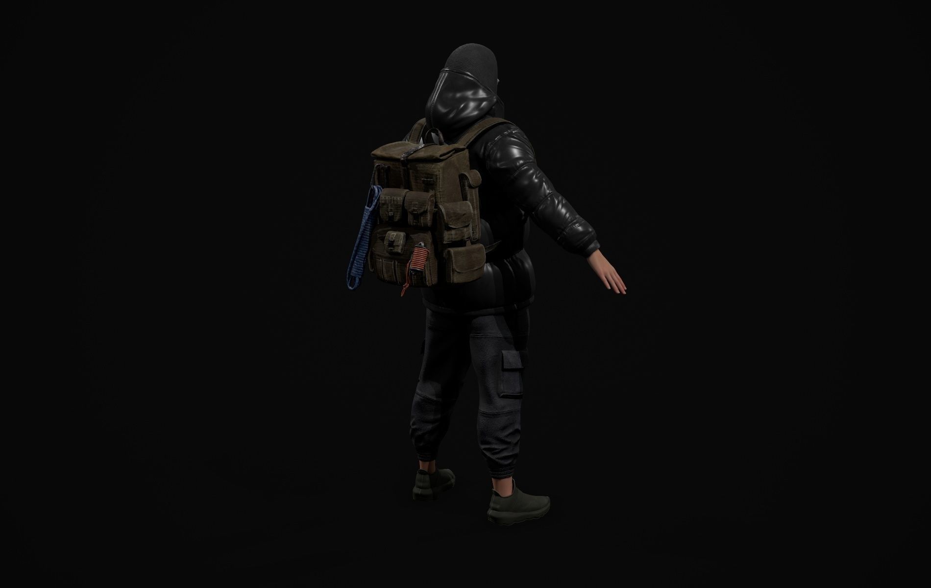 Cyberpunk Robot Mecha Character - Male Low-poly 3D model_40