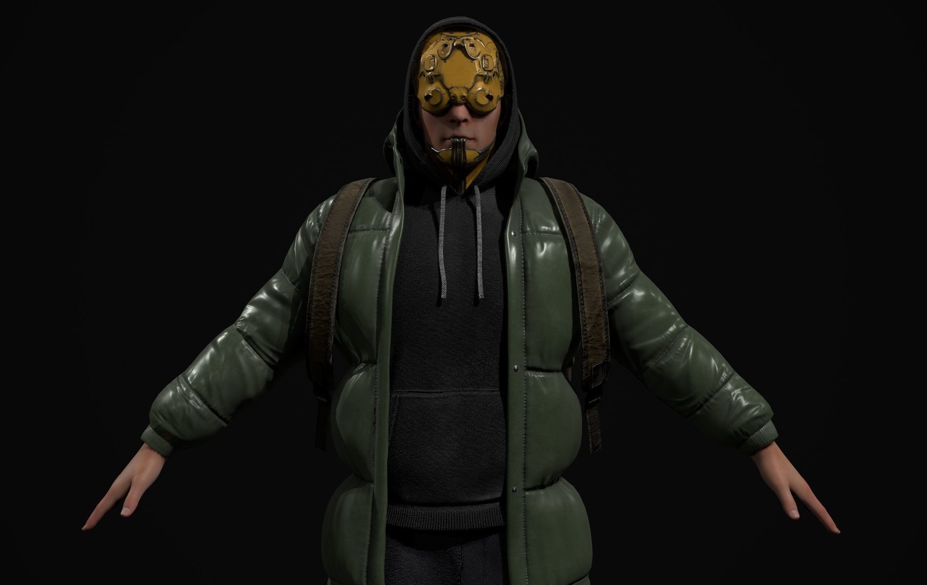 Cyberpunk Robot Mecha Character - Male Low-poly 3D model_20