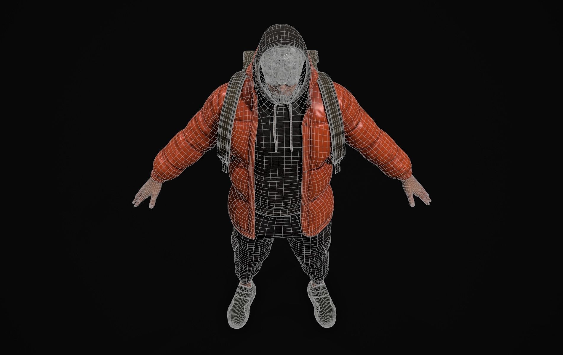 Cyberpunk Robot Mecha Character - Male Low-poly 3D model_35