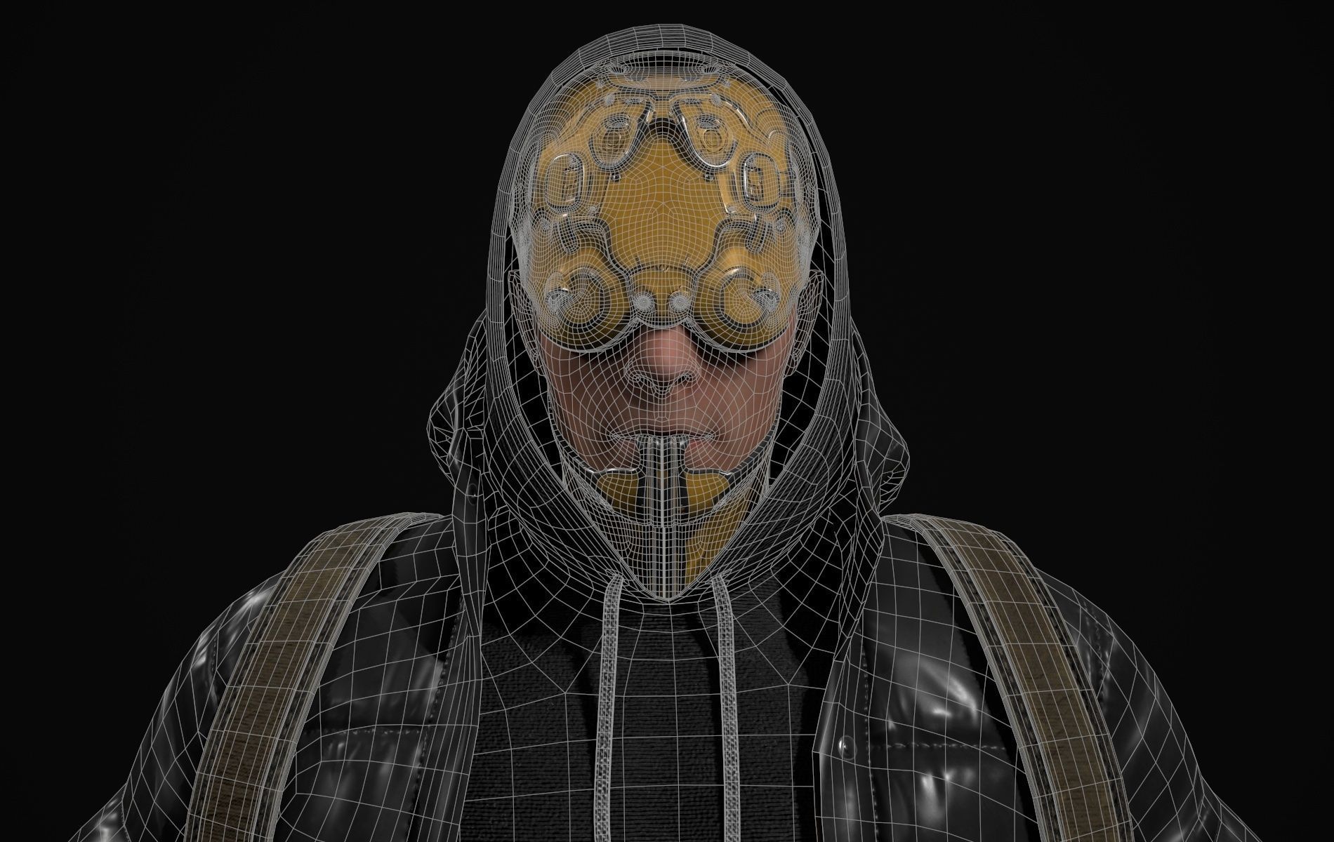 Cyberpunk Robot Mecha Character - Male Low-poly 3D model_7