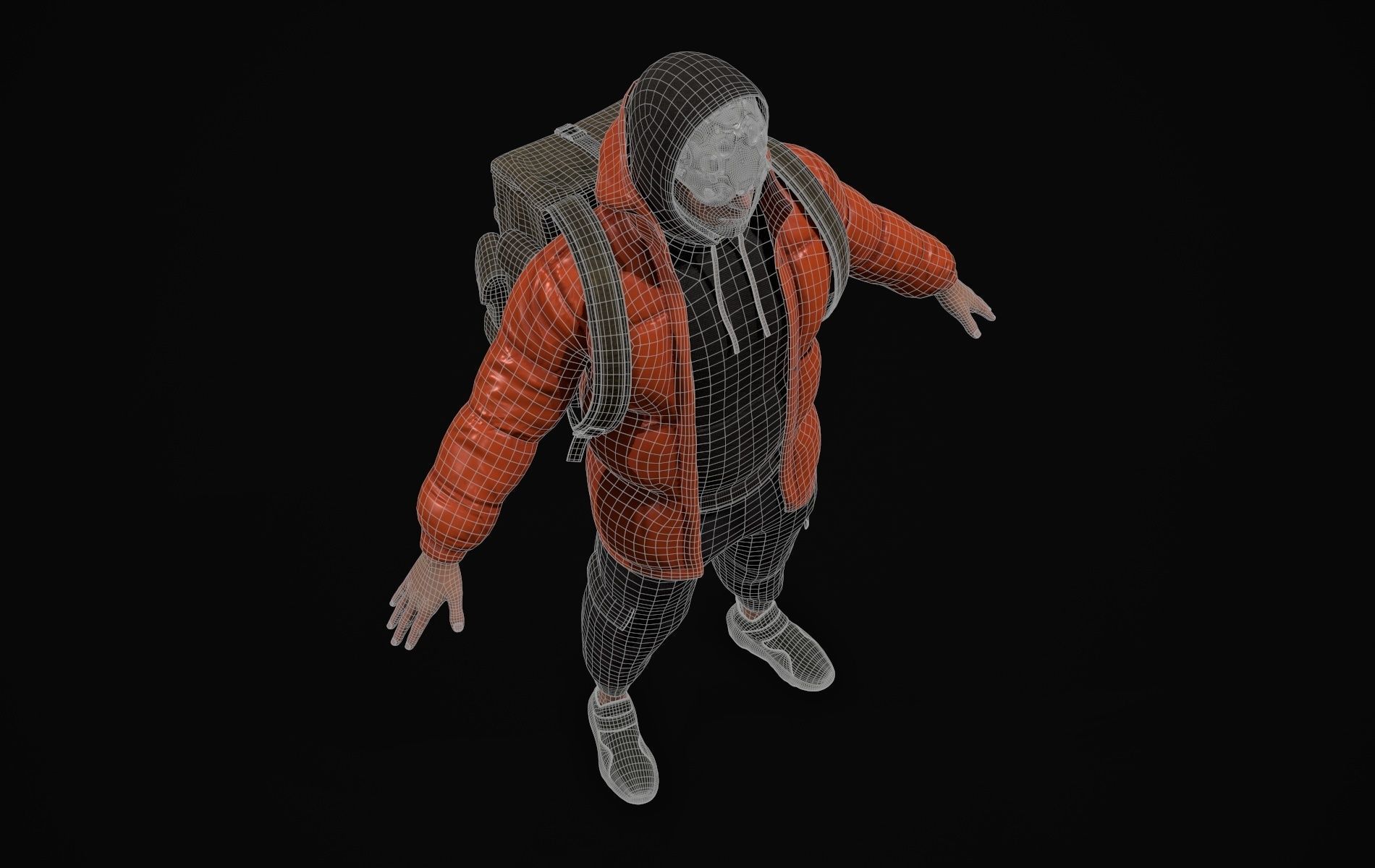 Cyberpunk Robot Mecha Character - Male Low-poly 3D model_31