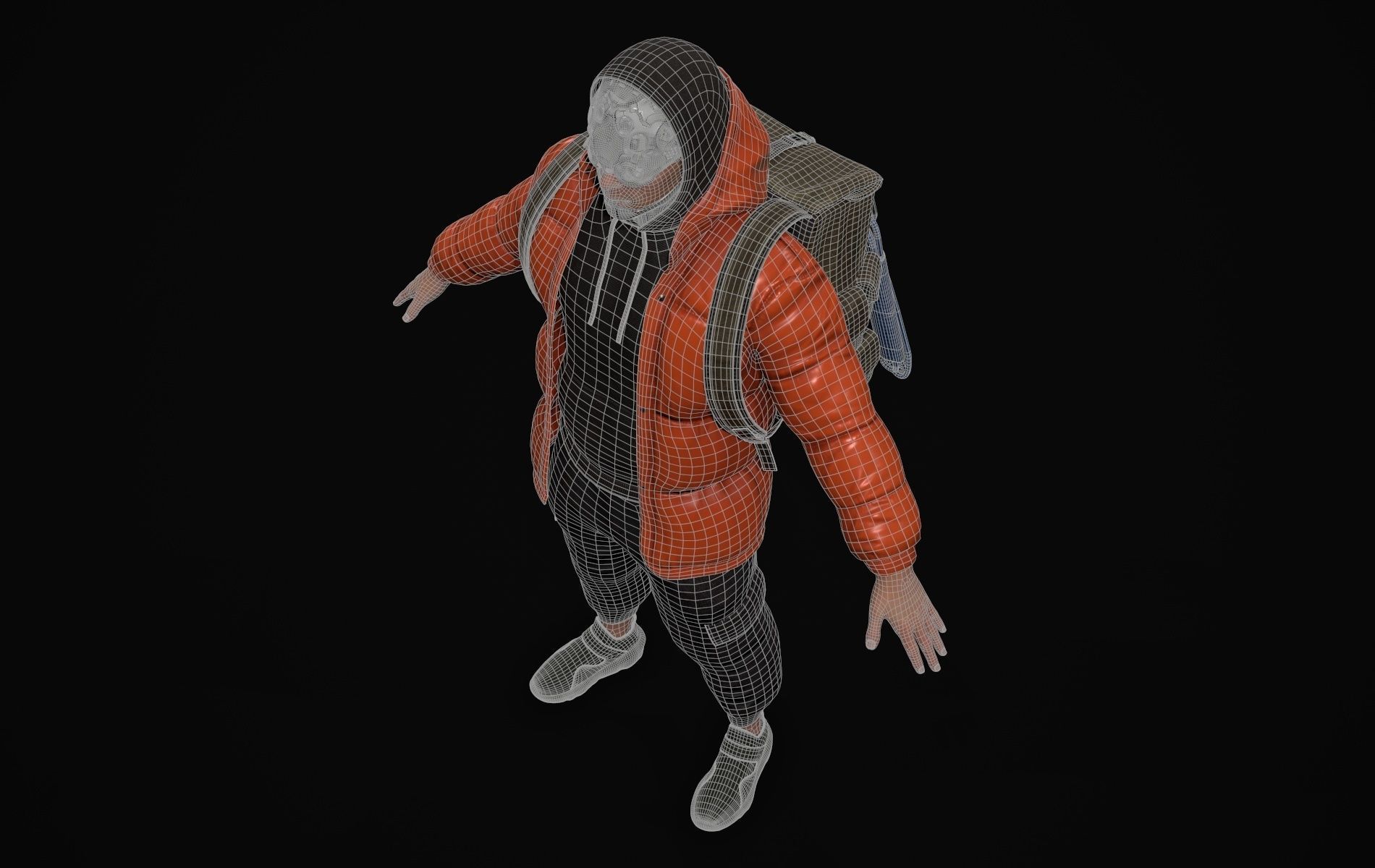 Cyberpunk Robot Mecha Character - Male Low-poly 3D model_33