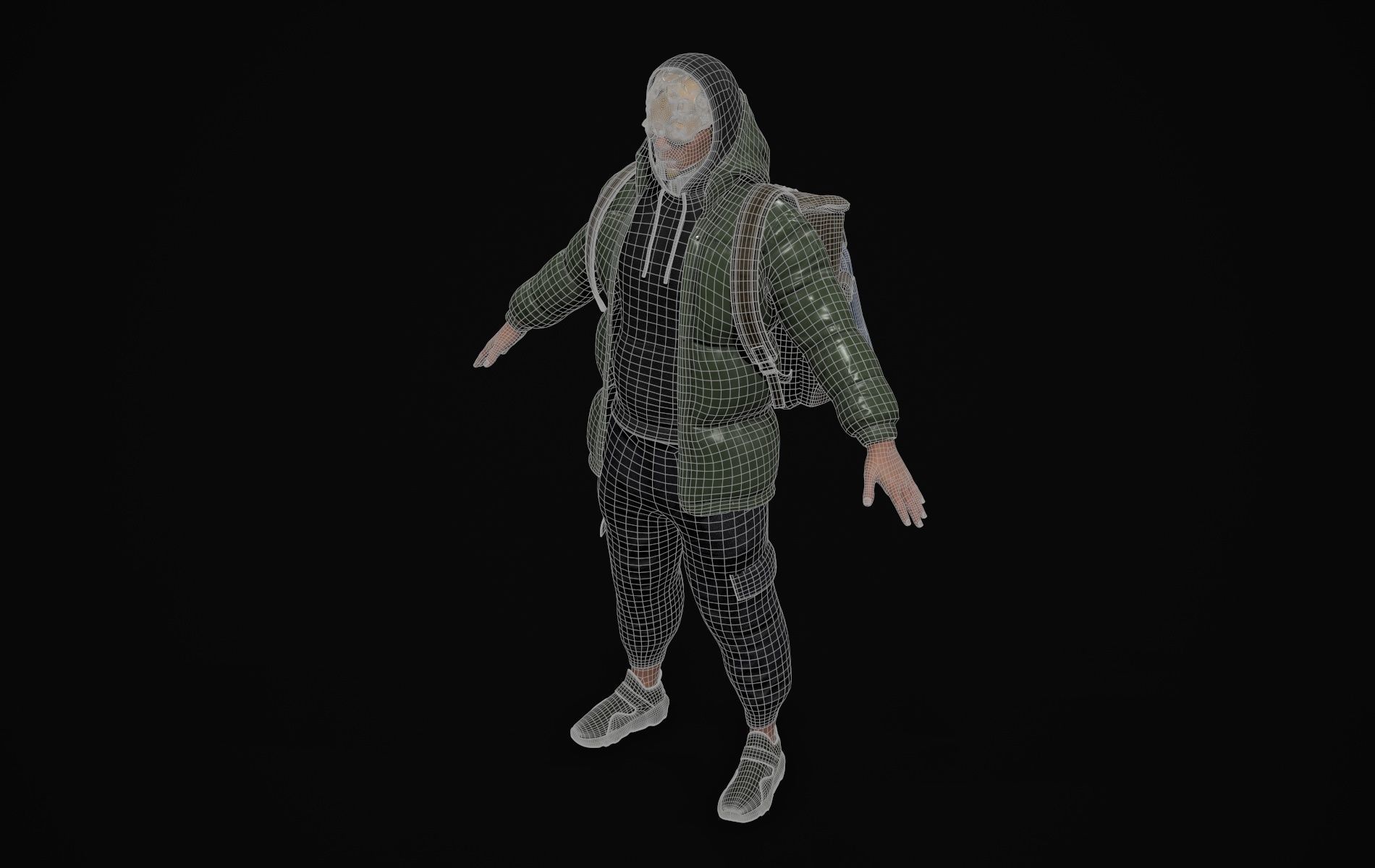 Cyberpunk Robot Mecha Character - Male Low-poly 3D model_9