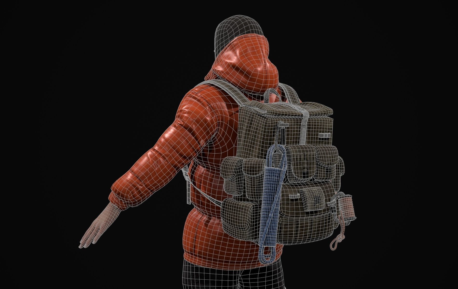 Cyberpunk Robot Mecha Character - Male Low-poly 3D model_27