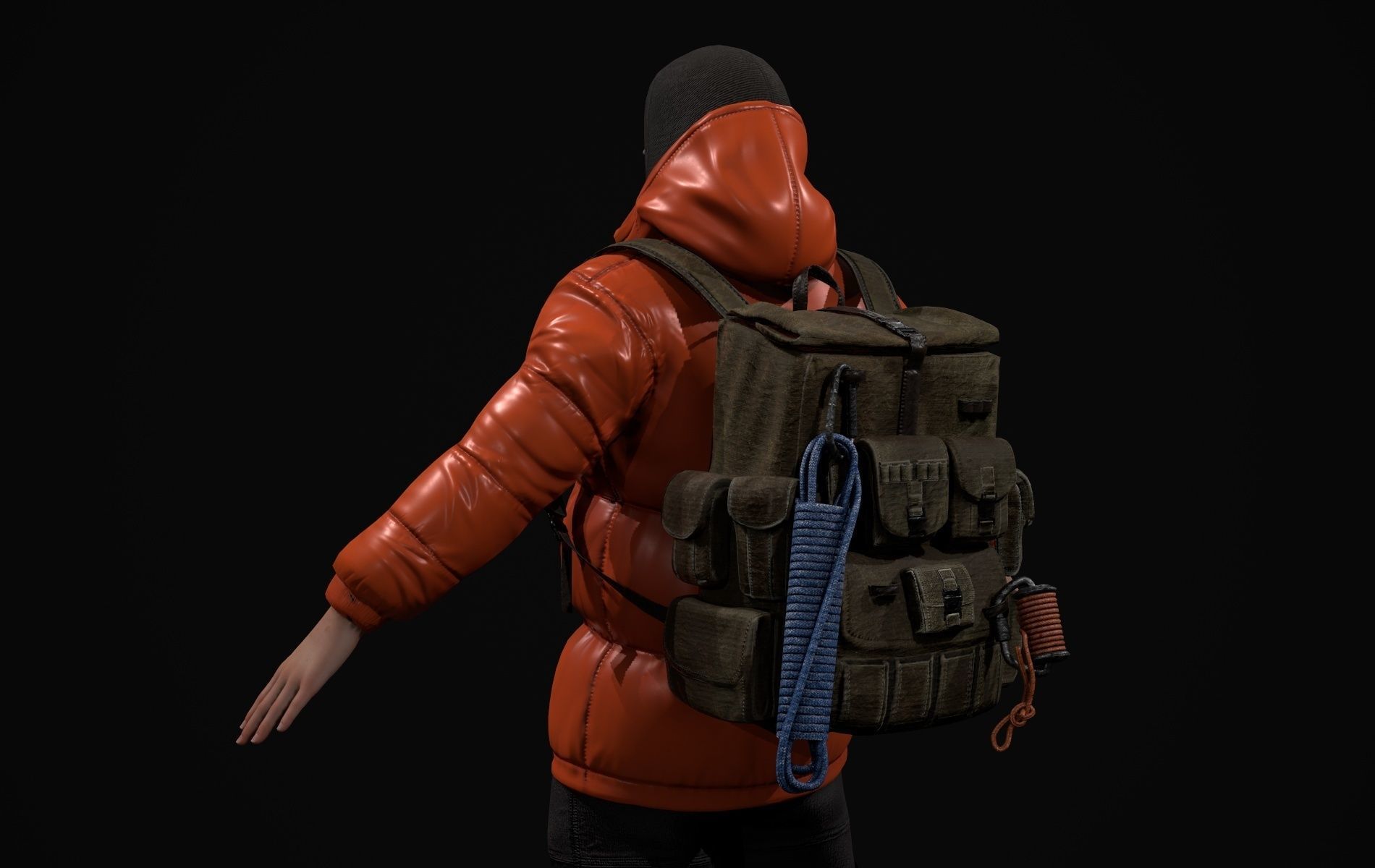 Cyberpunk Robot Mecha Character - Male Low-poly 3D model_26