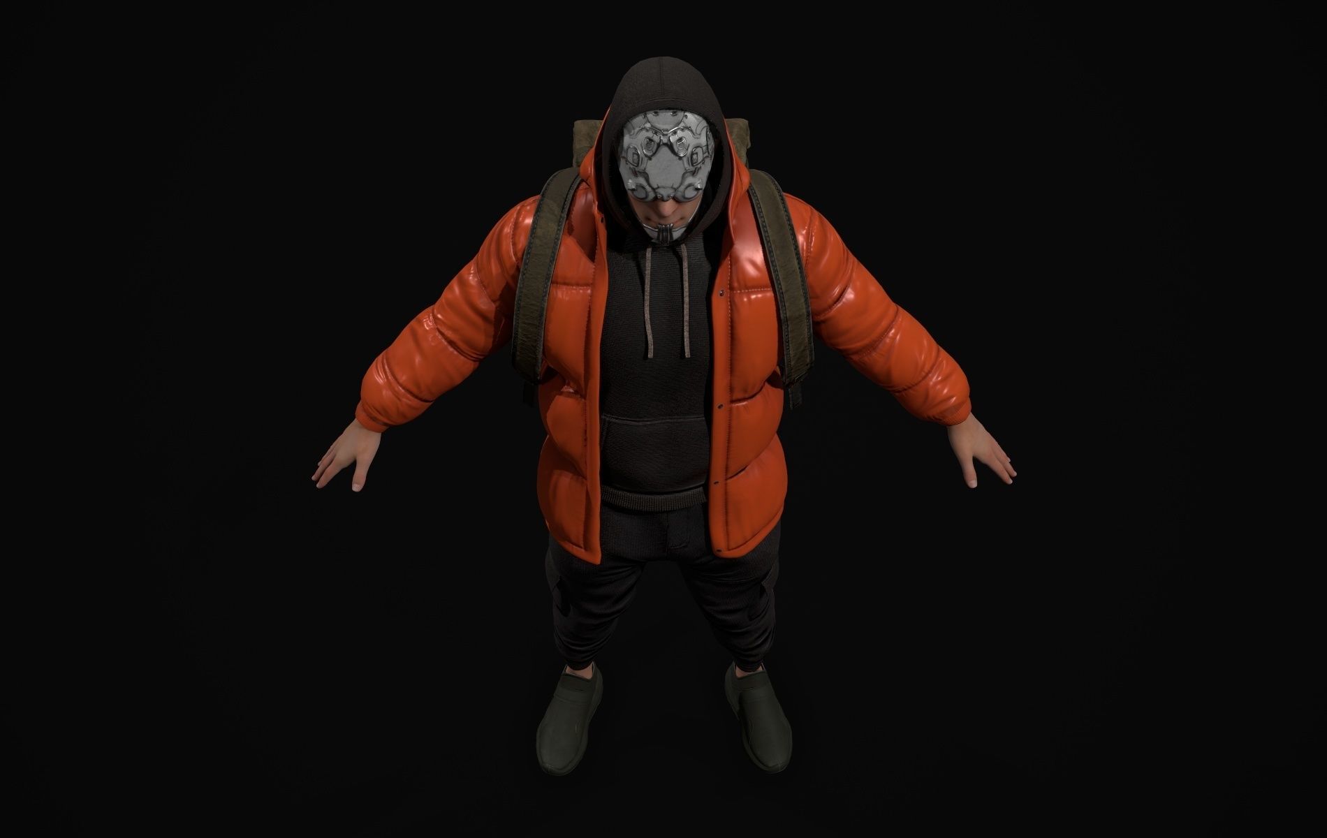 Cyberpunk Robot Mecha Character - Male Low-poly 3D model_34