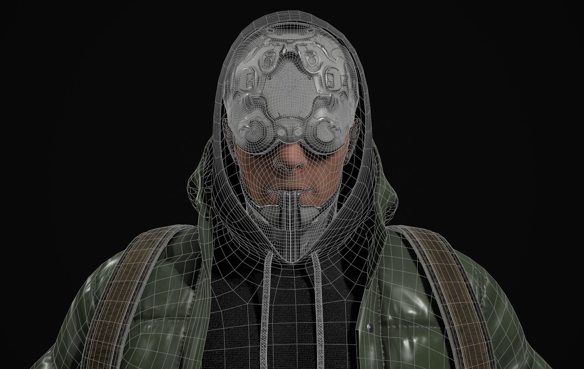 Cyberpunk Robot Mecha Character - Male Low-poly 3D model_13