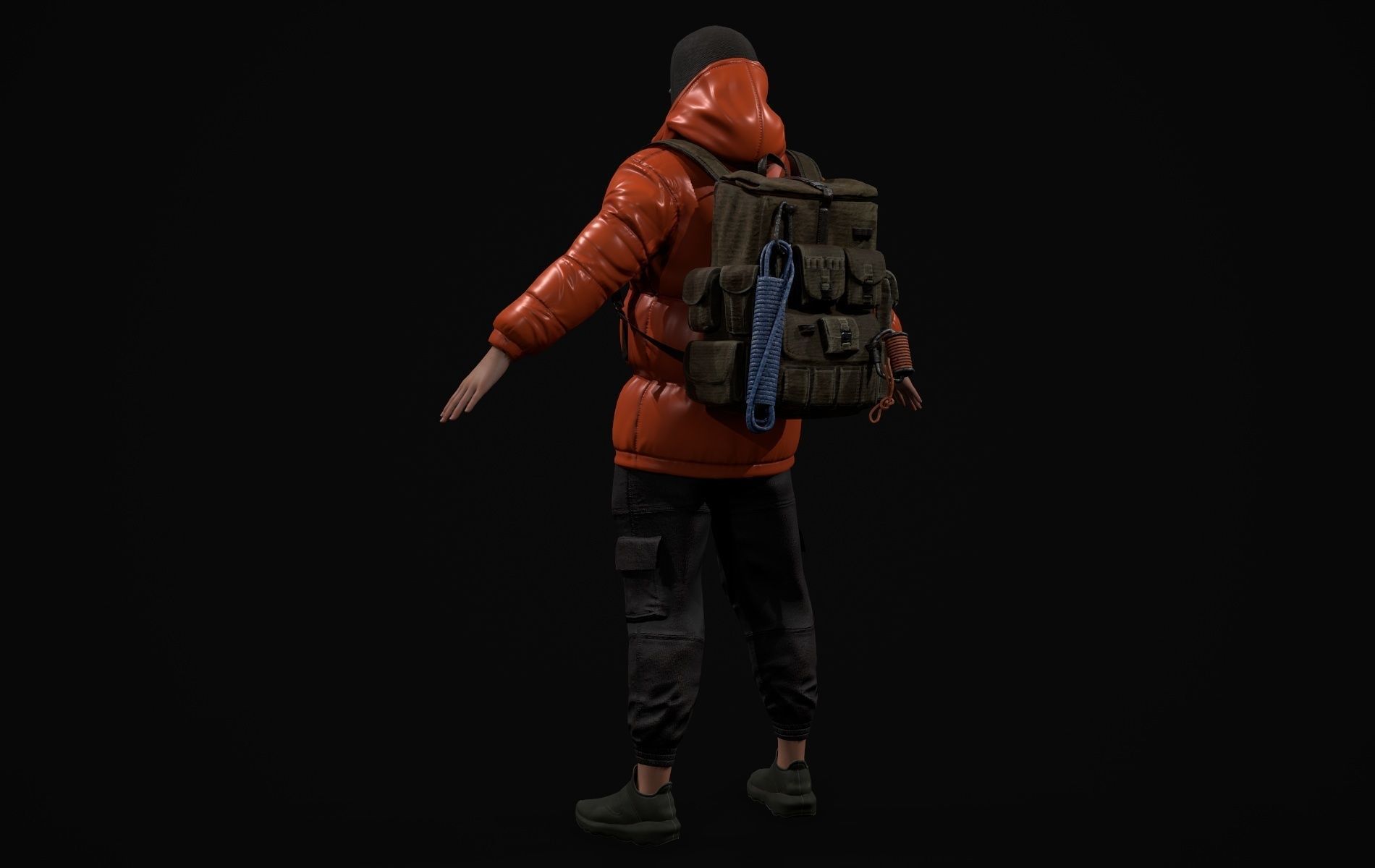 Cyberpunk Robot Mecha Character - Male Low-poly 3D model_28