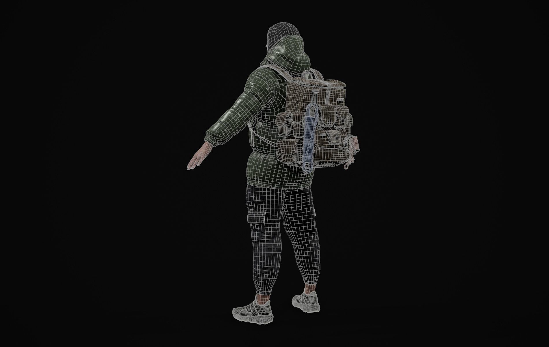 Cyberpunk Robot Mecha Character - Male Low-poly 3D model_15