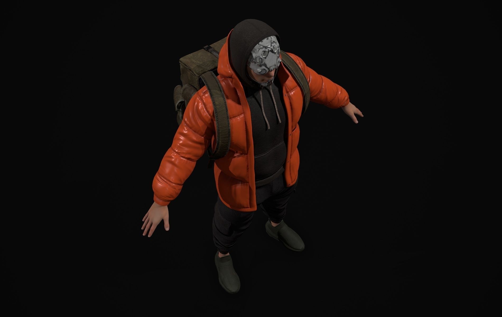 Cyberpunk Robot Mecha Character - Male Low-poly 3D model_30