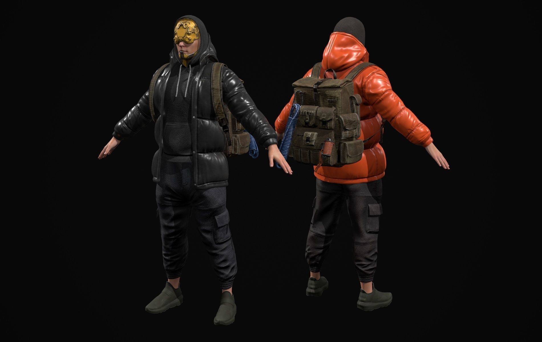 Cyberpunk Robot Mecha Character - Male Low-poly 3D model_4