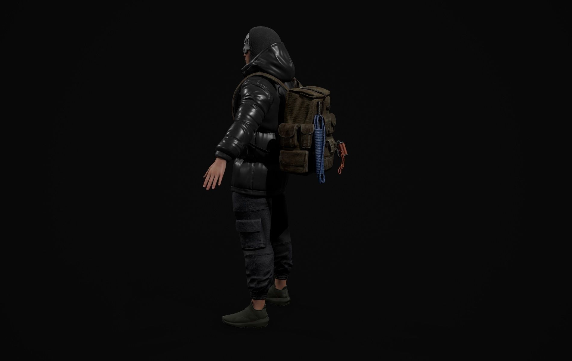 Cyberpunk Robot Mecha Character - Male Low-poly 3D model_43