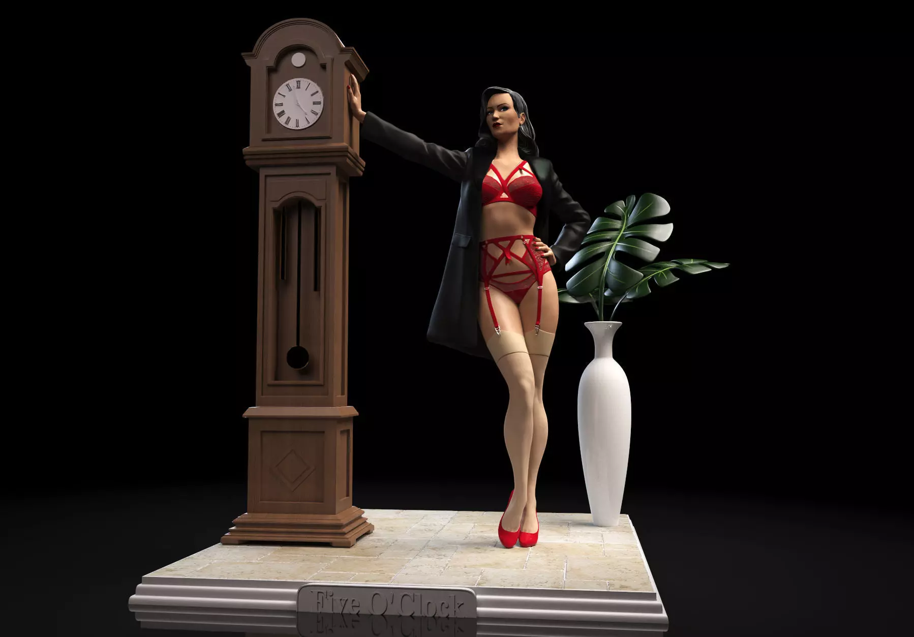 Homage to Dita Von Teese Lingerie statue 3D print model_0