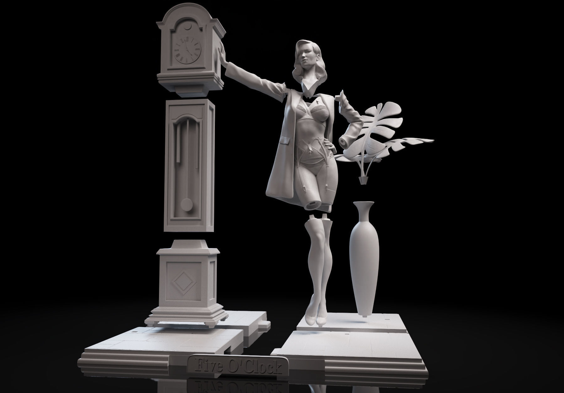 Homage to Dita Von Teese Lingerie statue 3D print model_5