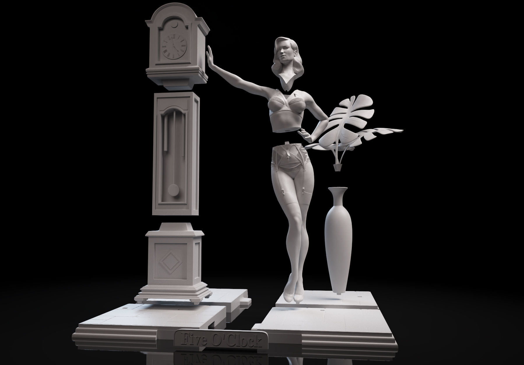 Homage to Dita Von Teese Lingerie statue 3D print model_9