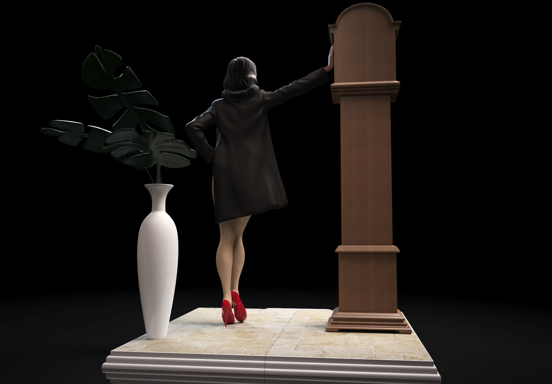 Homage to Dita Von Teese Lingerie statue 3D print model_3