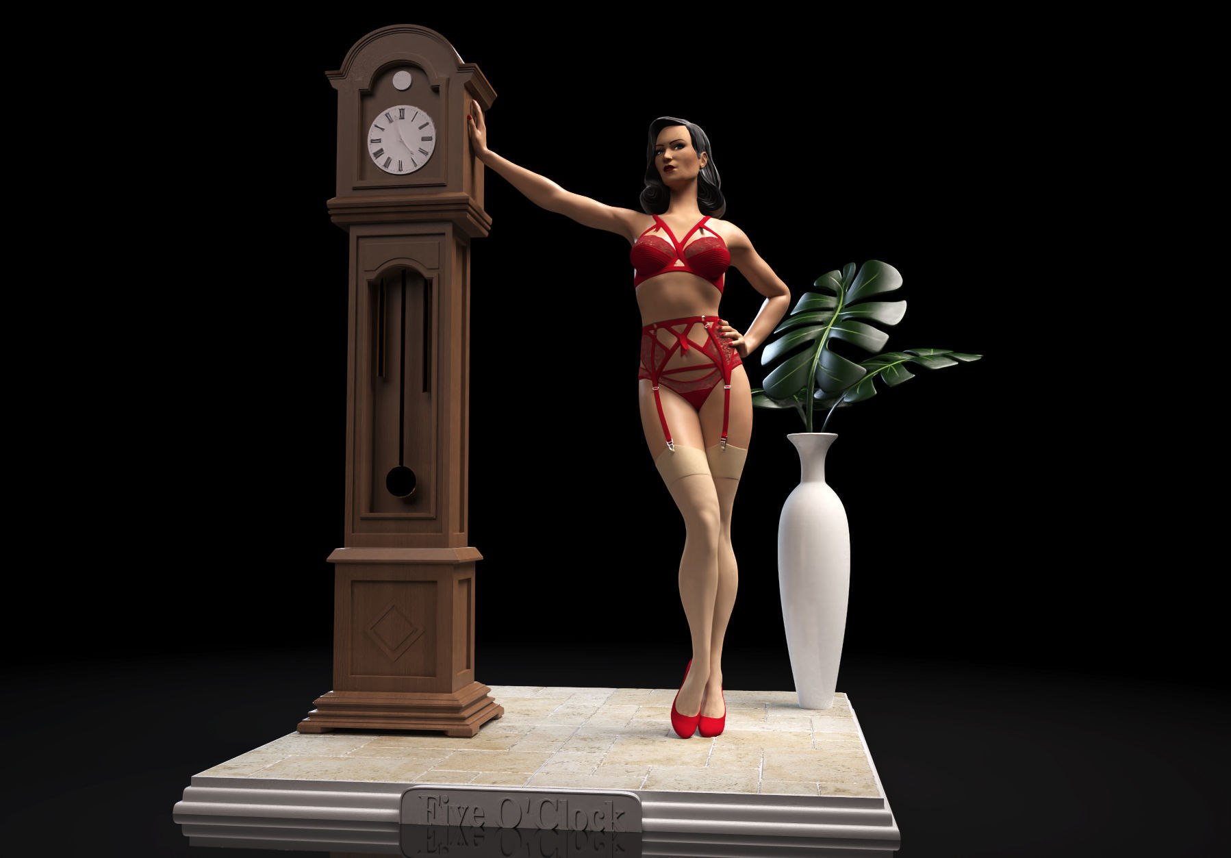 Homage to Dita Von Teese Lingerie statue 3D print model_6