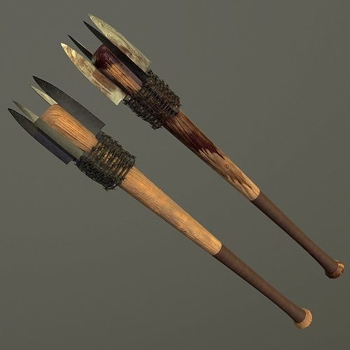 Baseball bat with KNIFES and BARBED 3D model