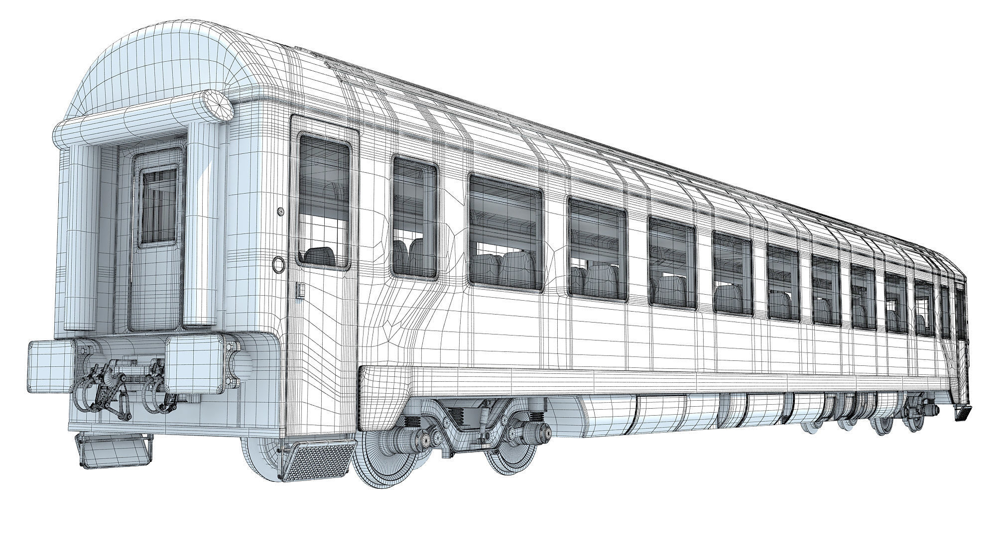 Passenger Train Car 3D model_16