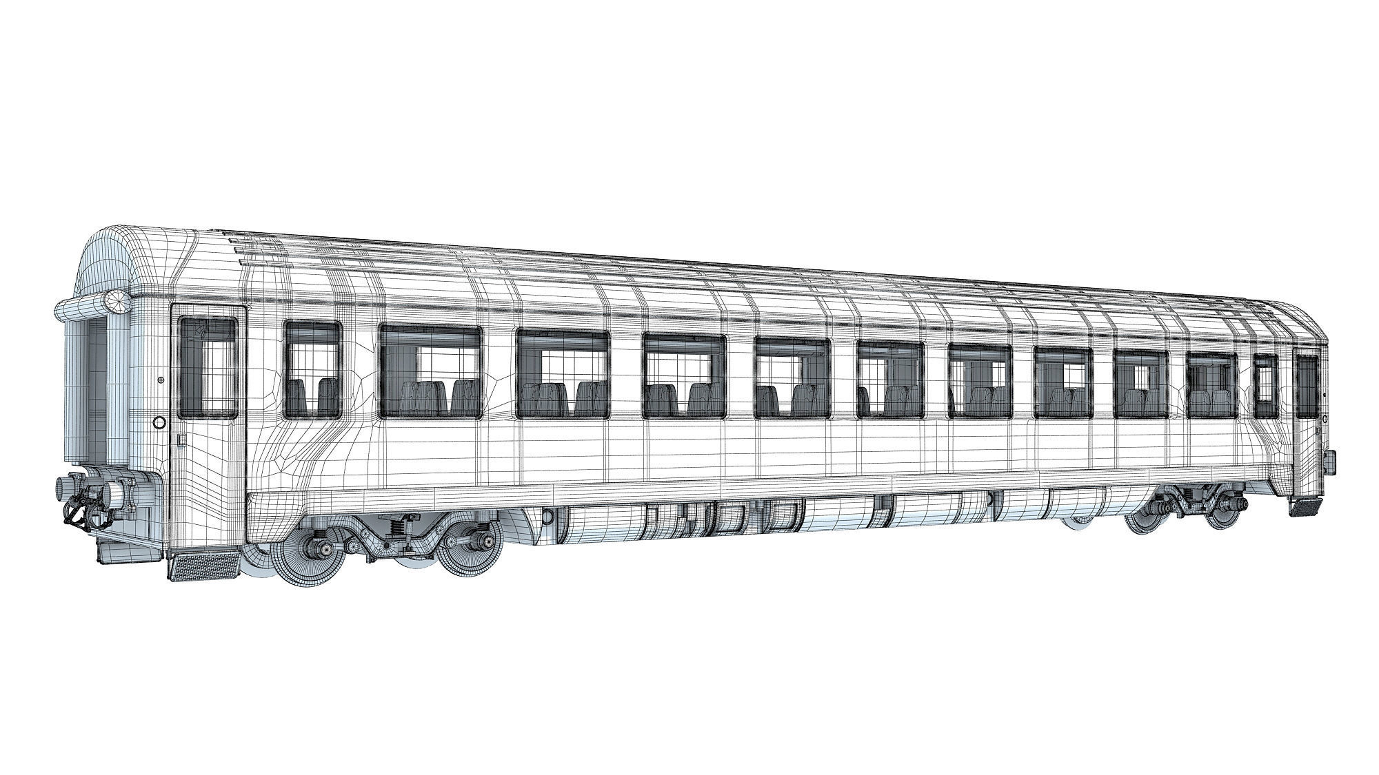 Passenger Train Car 3D model_14