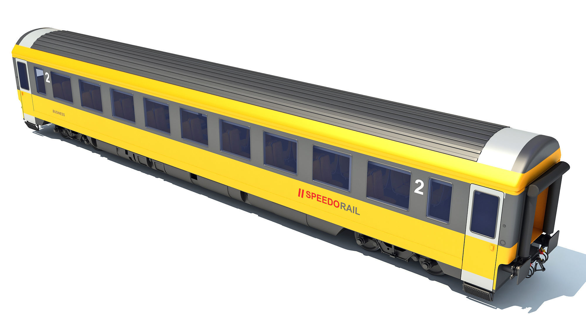 Passenger Train Car 3D model_4