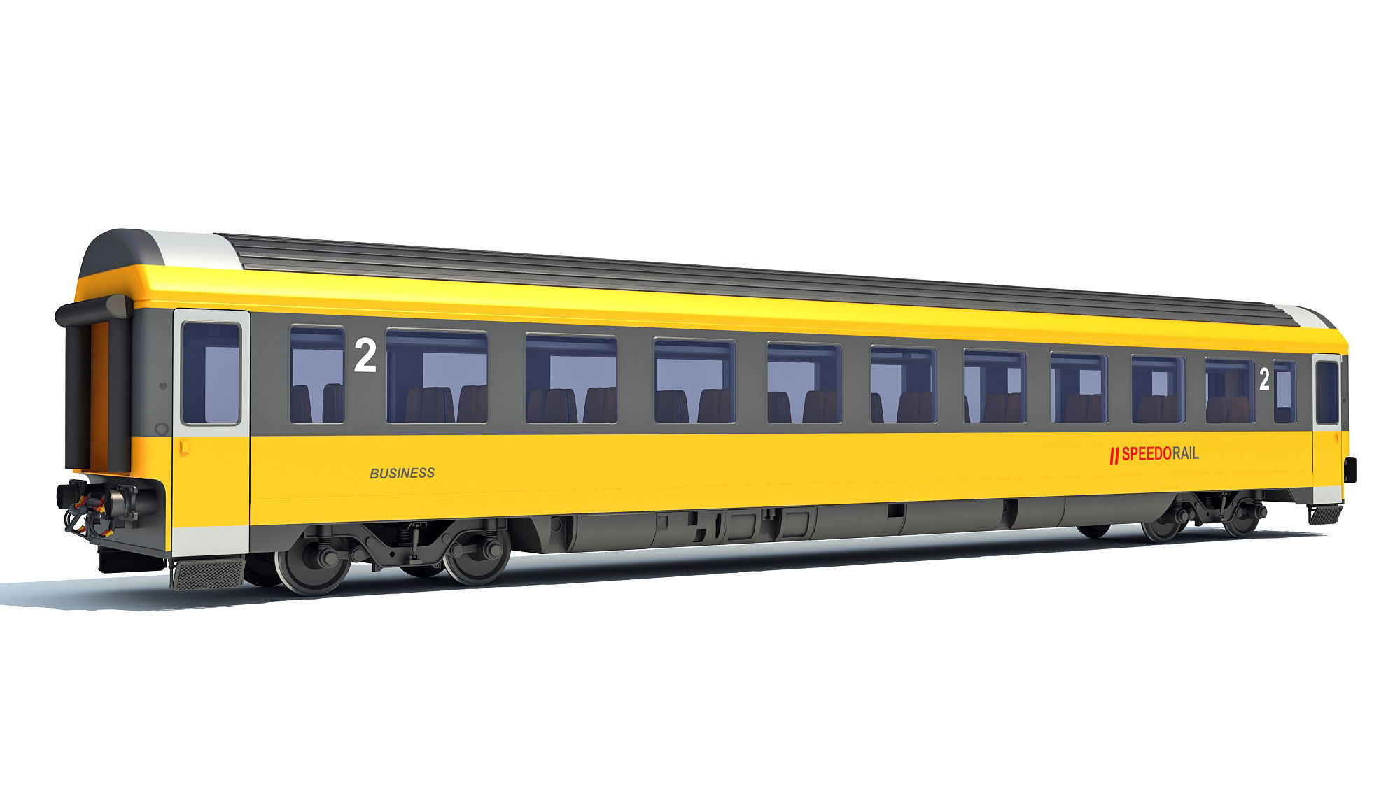 Passenger Train Car 3D model_1