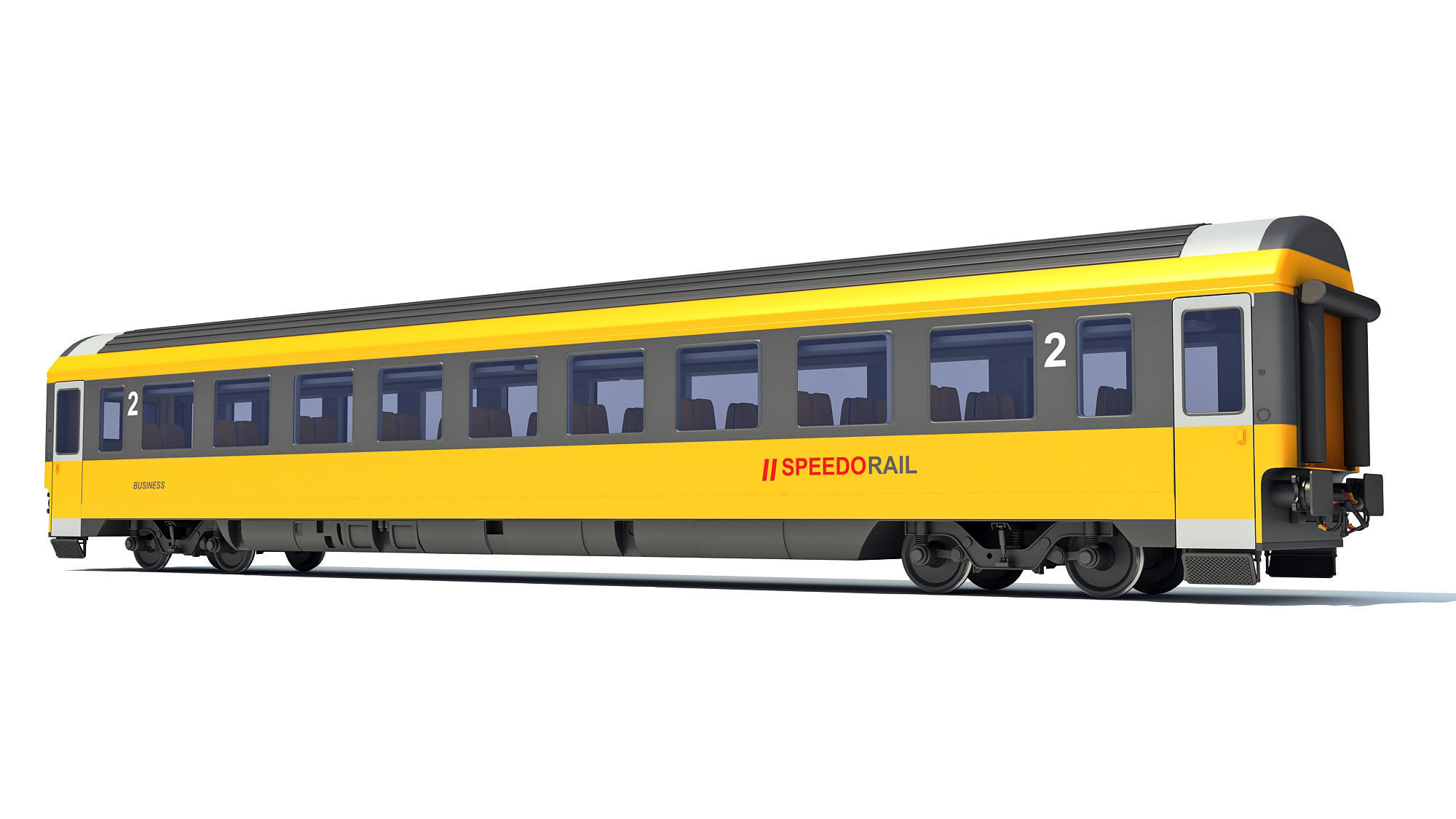Passenger Train Car 3D model_3