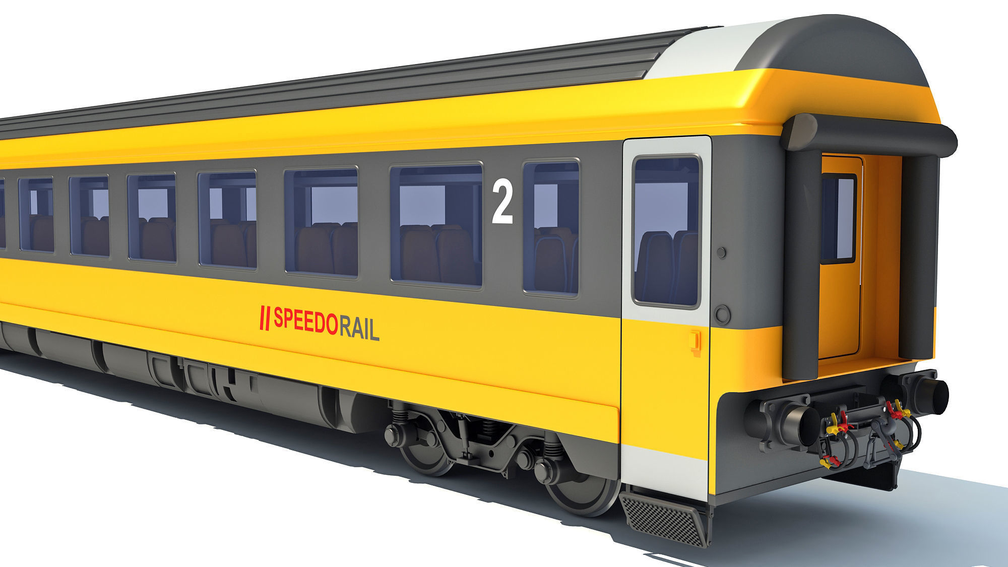 Passenger Train Car 3D model_11