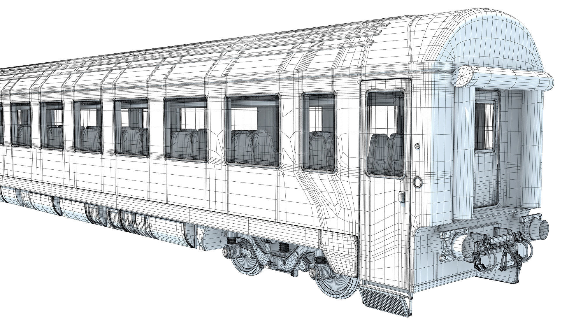 Passenger Train Car 3D model_17